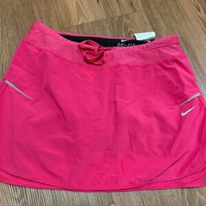 Women’s Nike Dri-Fit Pink Running Athletic Skort, Tie Waist, Zip Back Pocket XS